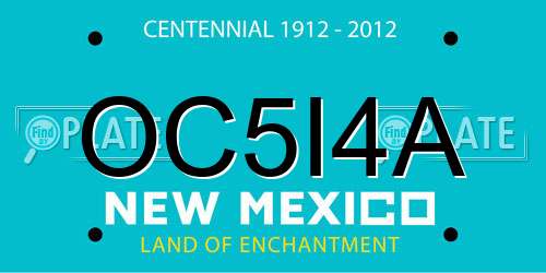 OC5I4A New Mexico License Plate