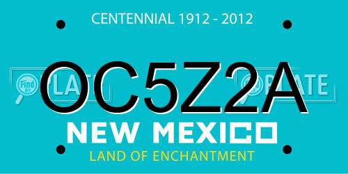 OC5Z2A New Mexico License Plate