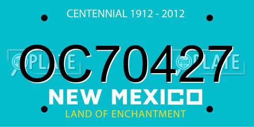 OC70427 New Mexico License Plate