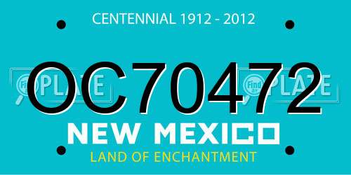 OC70472 New Mexico License Plate