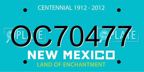 OC70477 New Mexico License Plate
