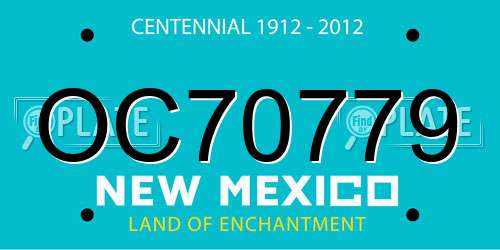 OC70779 New Mexico License Plate