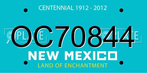 OC70844 New Mexico License Plate