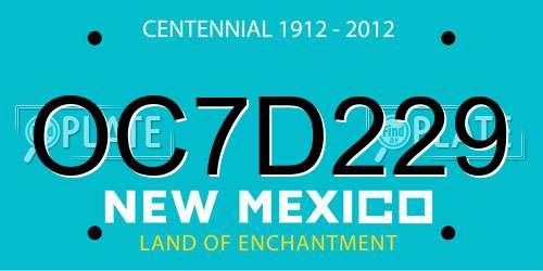 OC7D229 New Mexico License Plate
