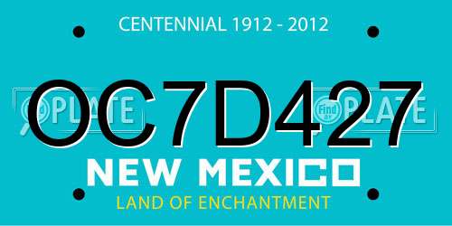 OC7D427 New Mexico License Plate
