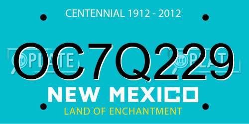 OC7Q229 New Mexico License Plate