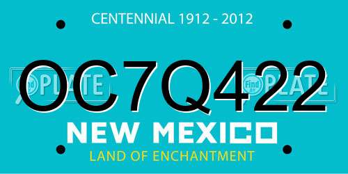 OC7Q422 New Mexico License Plate