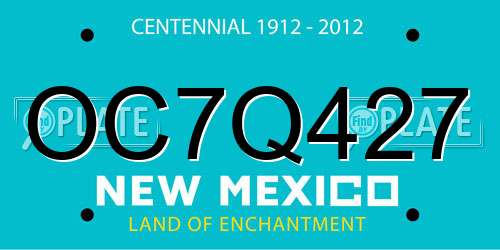OC7Q427 New Mexico License Plate