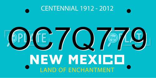 OC7Q779 New Mexico License Plate