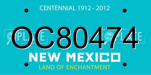 OC80474 New Mexico License Plate