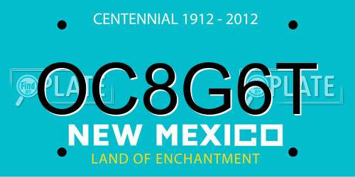 OC8G6T New Mexico License Plate
