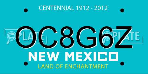 OC8G6Z New Mexico License Plate