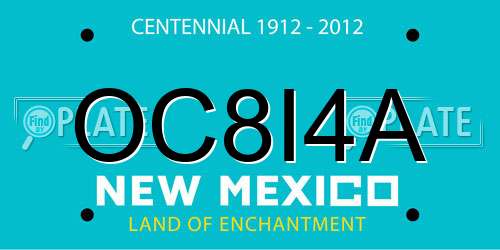 OC8I4A New Mexico License Plate