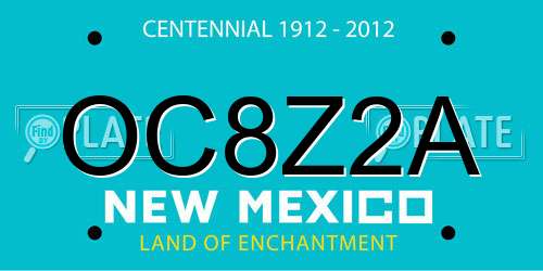 OC8Z2A New Mexico License Plate