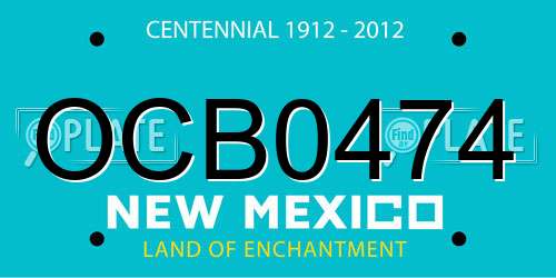 OCB0474 New Mexico License Plate