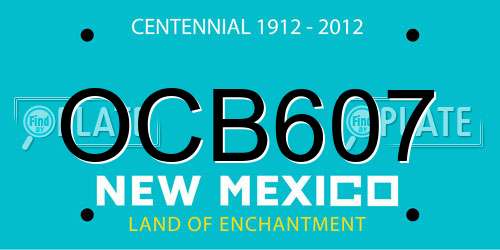 OCB607 New Mexico License Plate