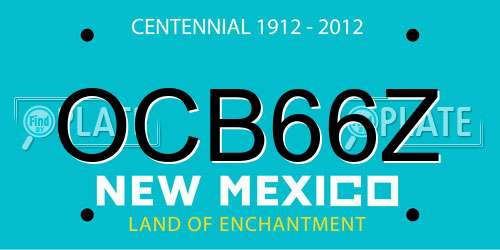 OCB66Z New Mexico License Plate