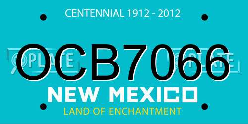 OCB7066 New Mexico License Plate