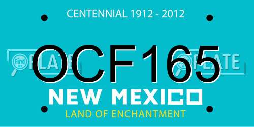 OCF165 New Mexico License Plate