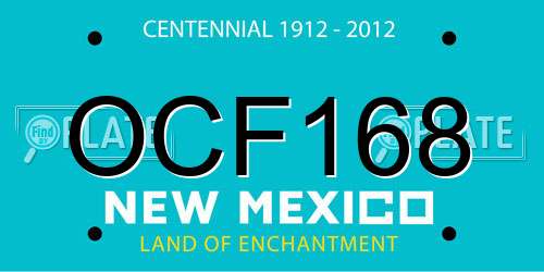 OCF168 New Mexico License Plate