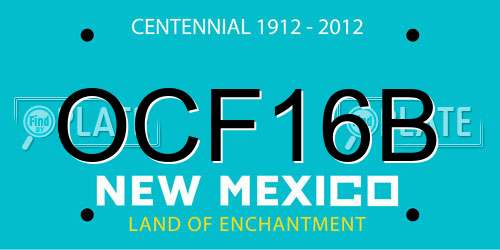 OCF16B New Mexico License Plate