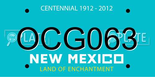 OCG063 New Mexico License Plate