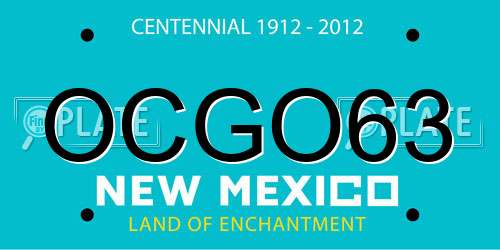 OCGO63 New Mexico License Plate