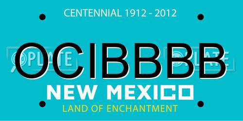 OCIBBBB New Mexico License Plate