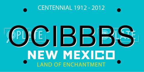 OCIBBBS New Mexico License Plate