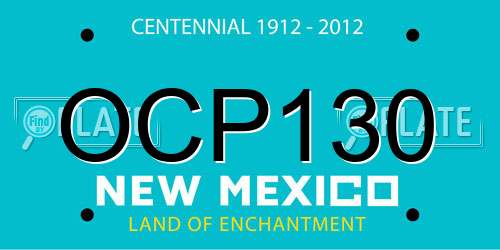 OCP130 New Mexico License Plate