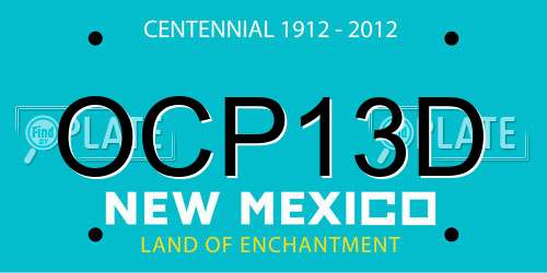 OCP13D New Mexico License Plate