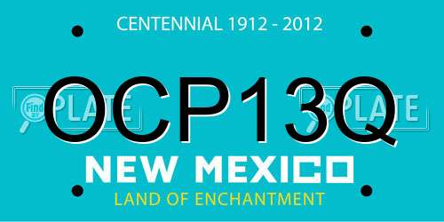 OCP13Q New Mexico License Plate