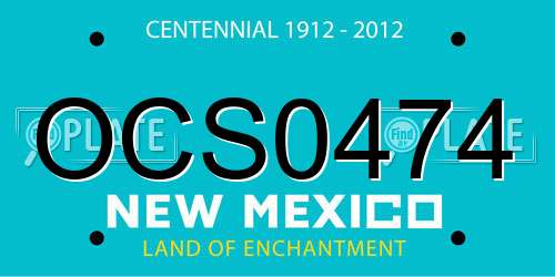 OCS0474 New Mexico License Plate