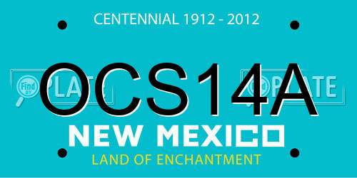 OCS14A New Mexico License Plate