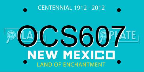 OCS607 New Mexico License Plate