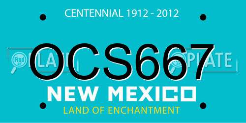 OCS667 New Mexico License Plate