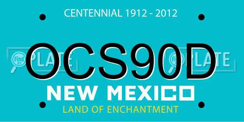 OCS90D New Mexico License Plate