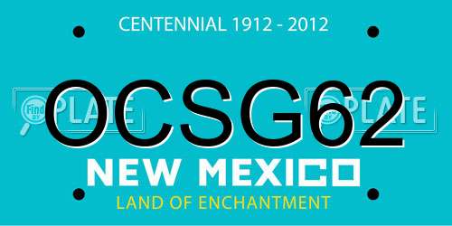 OCSG62 New Mexico License Plate