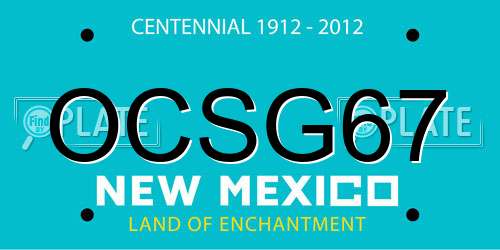 OCSG67 New Mexico License Plate