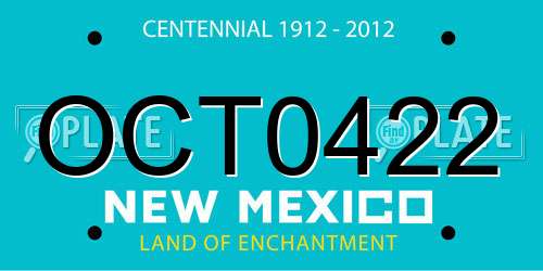 OCT0422 New Mexico License Plate