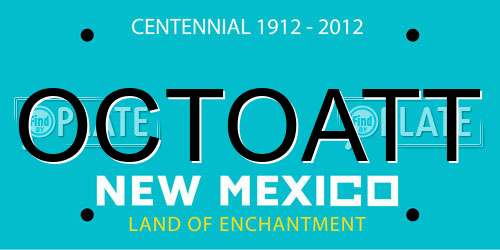 OCTOATT New Mexico License Plate