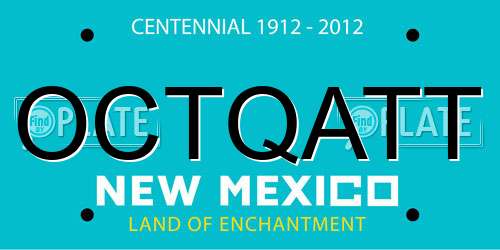OCTQATT New Mexico License Plate