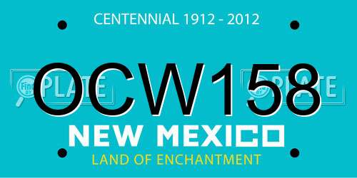 OCW158 New Mexico License Plate