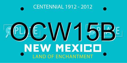 OCW15B New Mexico License Plate