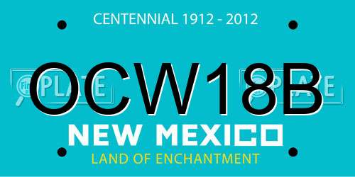 OCW18B New Mexico License Plate