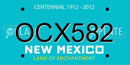 OCX582 New Mexico License Plate