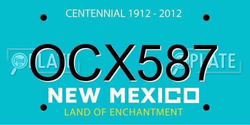 OCX587 New Mexico License Plate