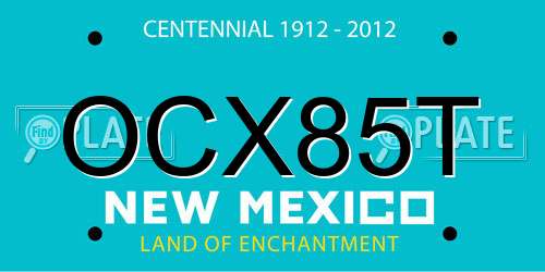 OCX85T New Mexico License Plate