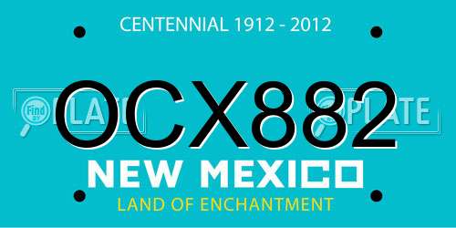 OCX882 New Mexico License Plate
