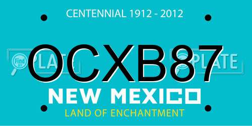 OCXB87 New Mexico License Plate